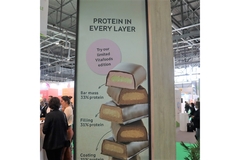 Image Arla's stand at Vitafoods with a banner of its new protein bars